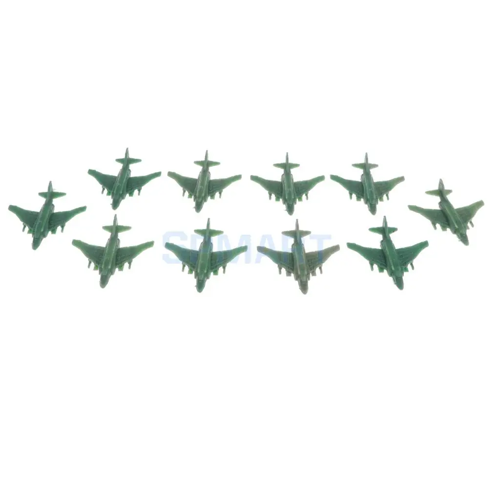 10Pcs Plastic Army Base Set Sand Scene Military Blockhouse Model Kits Toy Soldier Army Men Accessories - Fighter Aeroplane