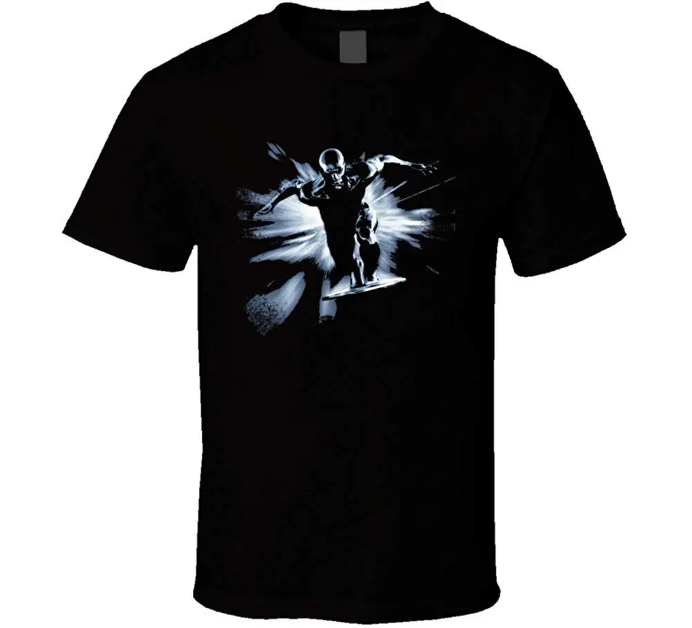 Silver Surfer Superhero Poster Fan T Shirt Print T-Shirt Men Short Sleeve Top Tee Cool Slim Fit Letter Printed Plus Size |