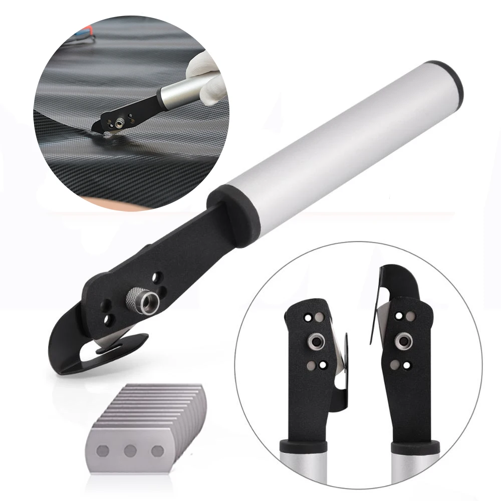 

EHDIS Vinyl Car Wrap Teflon Sticker Cutter Knife+10pcs Blades Carbon Foil Film Auto Cutting Tool Car Wrapping Cut Accessories