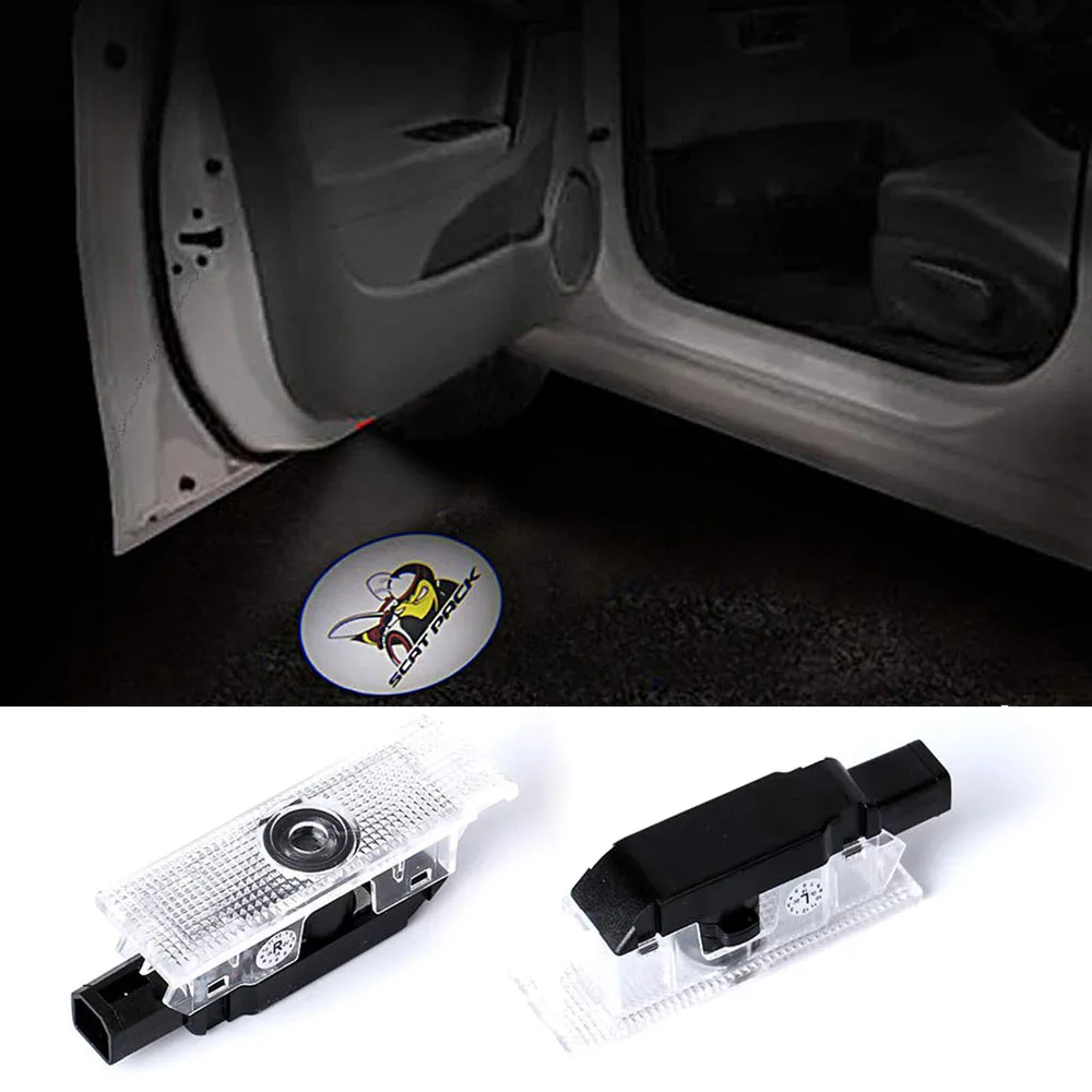 

1-20 Pair Car Door Badge Shadow Light LED Laser Projector Welcome Courtesy Light For Dodge Challenger Scat Pack Logo Car Styling