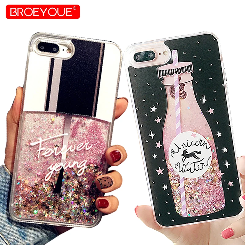 Phone Case For iPhone XR Xs Max SE 5S 5 Cases Glitter Liquid Quicksand Cases For iPhone X 8 6S Plus 6 6S 7 8 Plus Cover Coque