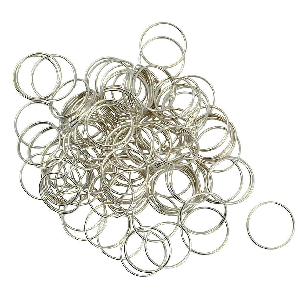 150pcs Split Key Rings 18mm White K & Bronze Plated Steel Split Ring for Car Home Keys Organization Arts & Crafts DIY Jewelry