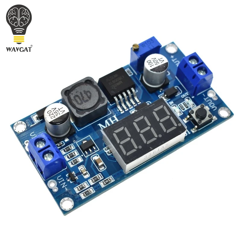 

WAVGAT DC-DC 4.5-32V to 5V-52V XL6009 Boost Step-up Module + LED Voltmeter Boost module with adjustable voltage meter display