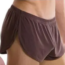 Сексуальные мужские боксеры шорты шелковое нижнее белье мужские с заниженной талией дома гостиная сон одежда трусы-шорты кальсоны трусы для геев