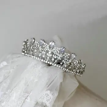

Luxurious Zircon Crown Bridal Headband Birthday Silver Colour Rhinestone Bridal Wedding Hair Accessories
