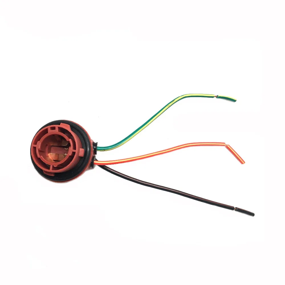 200PCS cable 1157 BAY15D Connector adapter Female Car Light Cable PY215W Automotive Bulb Socket LED Bulbs Wire relay harness (1)
