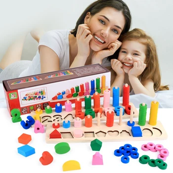 

Kids Montessori Educational Toys For Children Learn To Count Numbers Matching Digital Shape Match Baby Early Education Math Toys