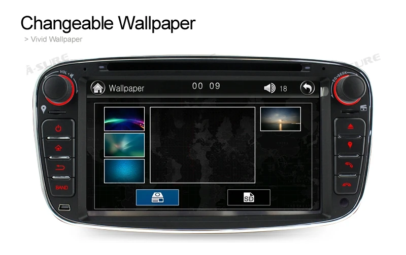 Discount A-Sure 2 Din 7 Inch Car Radio Player GPS For Ford Focus Galaxy S-Max C-Max Mondeo Kuga RDS SWC Bluetooth CD DVD USB Mirror Link 16