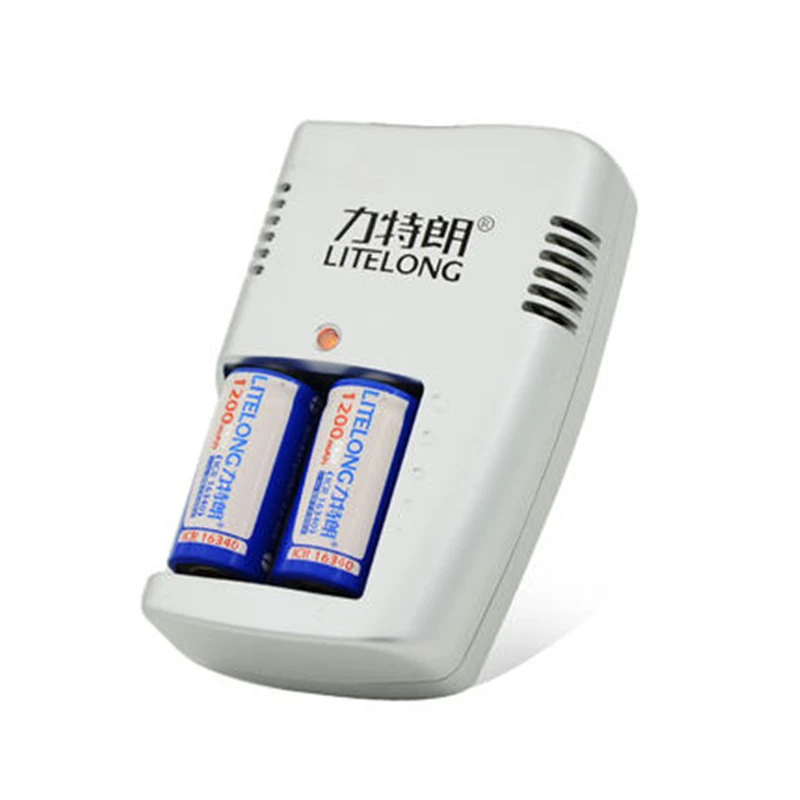 2Pcs Icr16340 Cr123A Cr123 Cr 123 123A Cr17345 17345 1200 Mah 3.7 V Batteria Al Litio + 1Pcs Caricatore