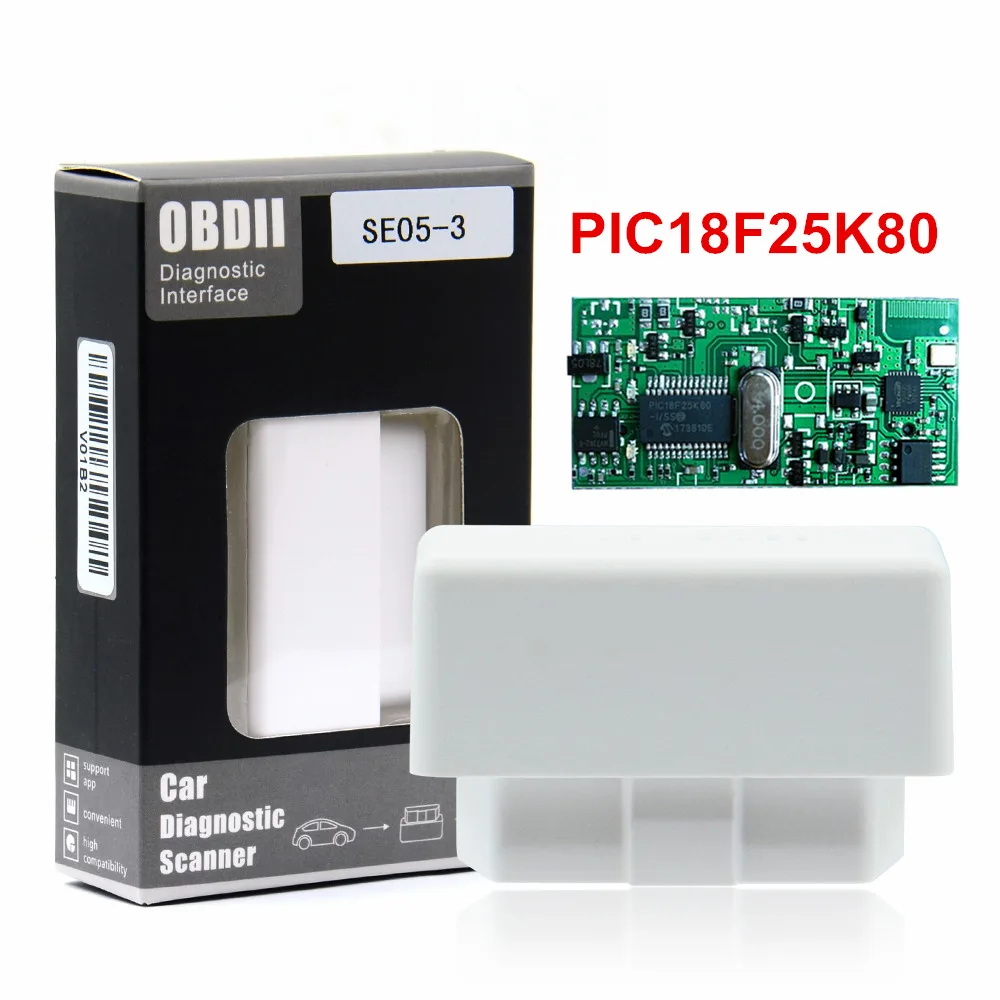 Горячее предложение! Распродажа! Для Android/Windows OBD2 ELM327 V1.5 с PIC18F25K80 чип Bluetooth 2,0 автомобильный диагностический инструмент мини elm327 считыватель кода - Цвет: White