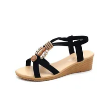 Summer High Heels Sandals Woman Beach shoes casual Light Weight Anti-Slippery Gladiator Style shoes JINBEILE
