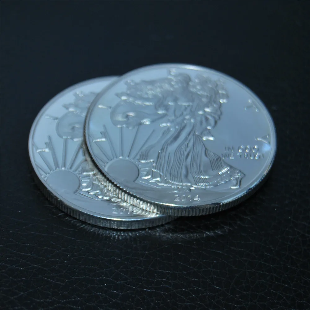 

free shipping 20pcs/lot,1 oz 2014 American Eagle Silver Coin+The statue of liberty silver Coin,no magnetic