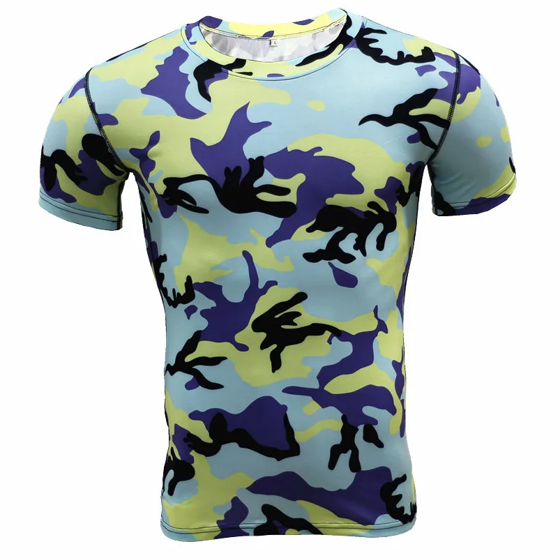 ZYMFOX Sport Compression Shirt Running Suits 4pcsset Training Tracksuits Men Gym Compression Short Sleeve T Shirt Pants Tights  (3)