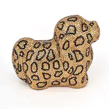 Подарочная коробка свадебные Multi Кристалл minaudiere Сумочку Собака из металла Клатчи вечерняя сумочка; BS010 дамы алмаз Выходные туфли на выпускной бал клатч кошелек