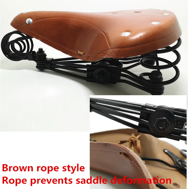 

G10 100% cowhide saddle Vintage elephant spring genuine leather spring saddle old style bicycle saddle genuine leather saddle