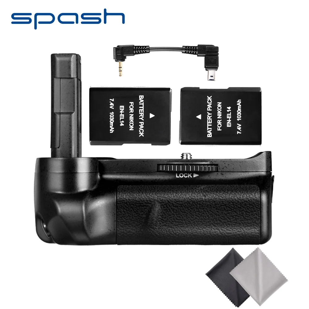 Spash Вертикальная Батарейная ручка с 2 шт EN EL14 батарея для Nikon D3300 D3200 D3100 DSLR Камеры