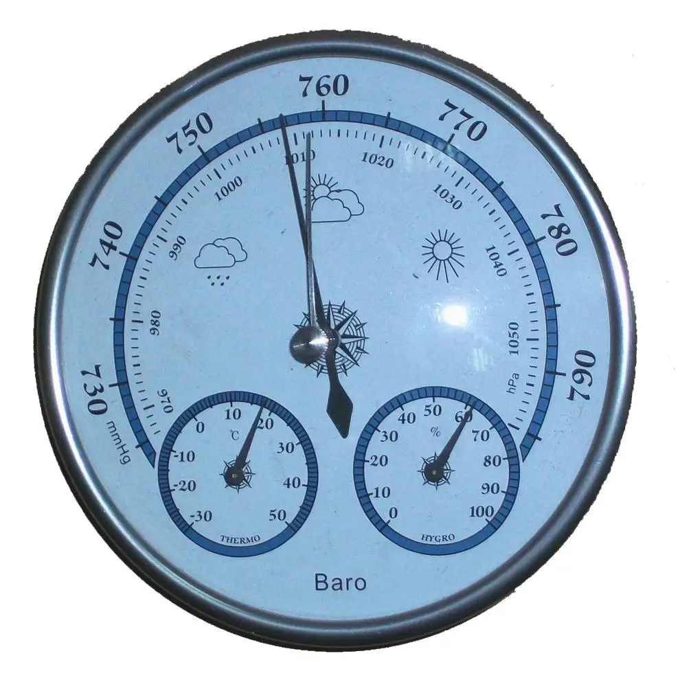 

No Battery-operated Aneroid Barometer Hygrometer Thermometer 128mm diameter Weather Station