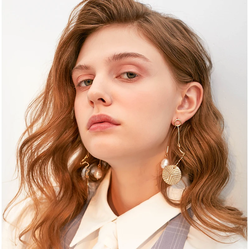 

Women's Earrings Artificial Pearl Shell Geometric Irregular Vintage Metallic Studs Drop Earrings For Party Evening Jewelry
