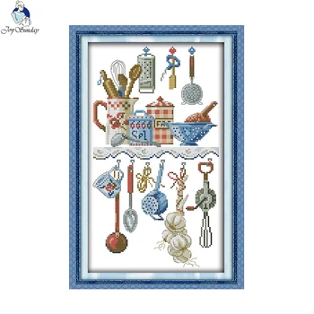 

Kitchenware Patterns Count Print Cross Stitch 11ct 14ct DIY Handwork Crafts Printable Easy Embroidery for Beginner Home Decor