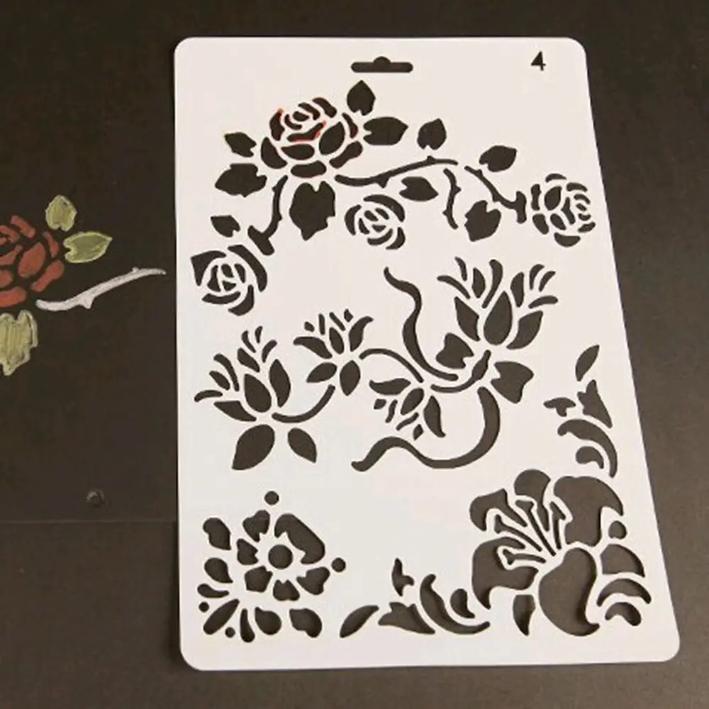 

Rose Style DIY Hollow Flower Drawing Manual Painting Board Template Stencil Icon Tool Hot