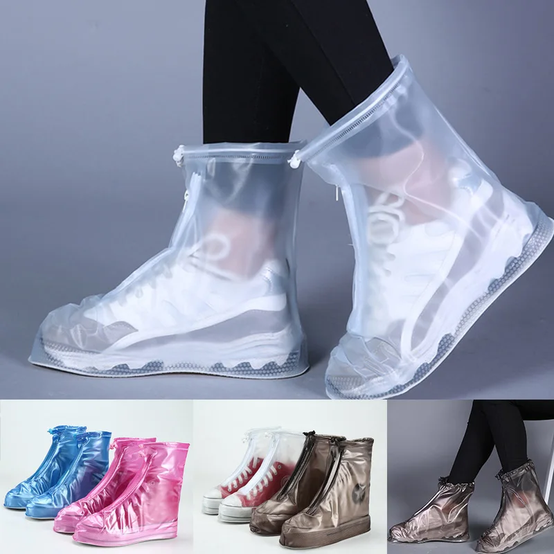 PVC material 1 Pair Rain Shoe Boots Cover PVC Waterproof Anti slip