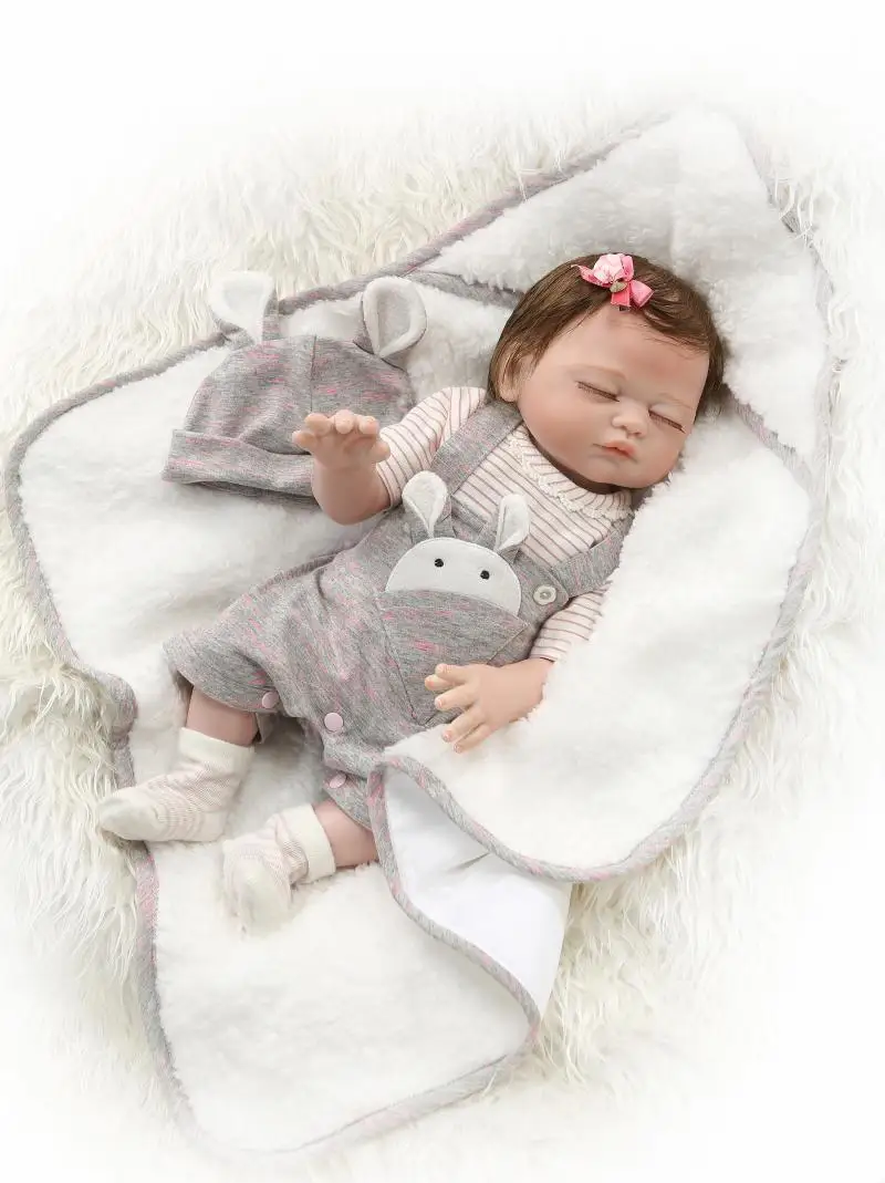 NPK 20 Дюймов Полное Силиконовое боди Baby Reborn Doll baby Alive новорожденная девочка