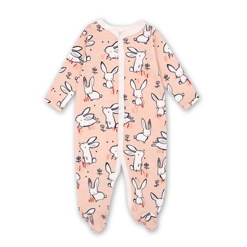 Baby Romper Long Sleeves Cotton Comfortable Baby Pajamas Cartoon Printed Newborn Baby Boy Girl Clothes - Цвет: 1