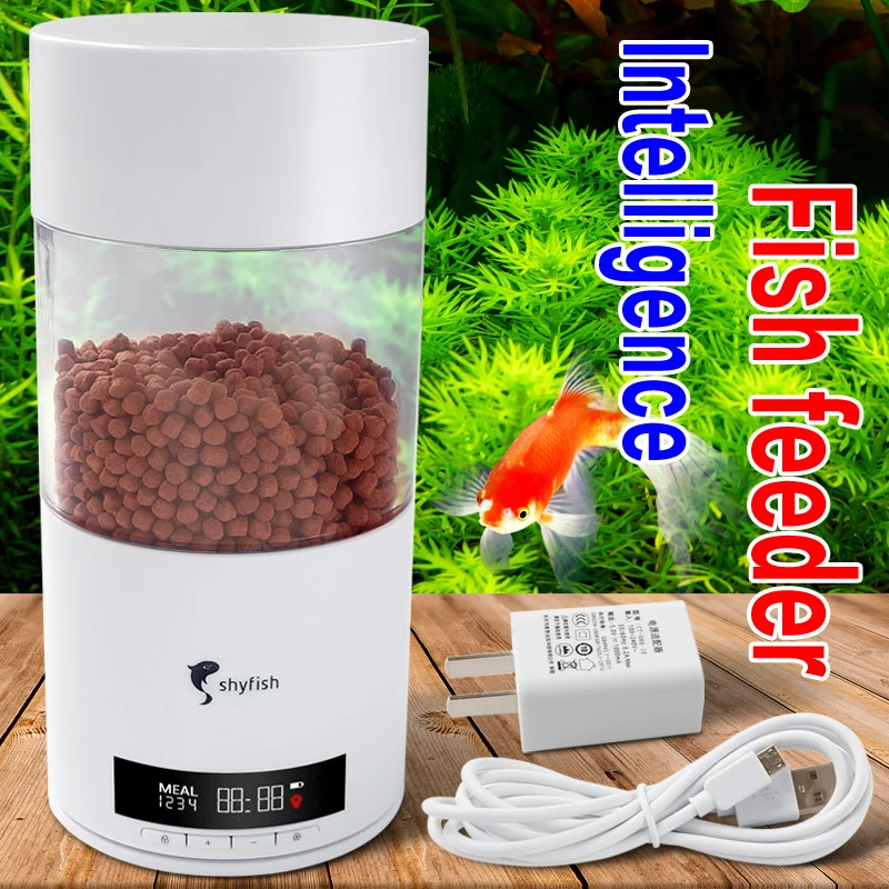 

Automatic Feeder For Aquarium AC/DC Dual Purpose USB Power Supply Intelligent Timing Feeder For Fish Tank Fully Enclosed Design