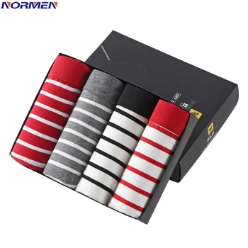 

NORMEN Men's Fashion Printed Boxers Comfortable Modal Sexy Underwear Breathable Gay Trunks 2018 New Arrival Hot Sale