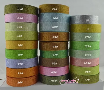 

new arrive-1''(25mm) Metallic Glitter Ribbon , 25yard/roll ,250 Yards/lot .belt gift packing wedding decoration
