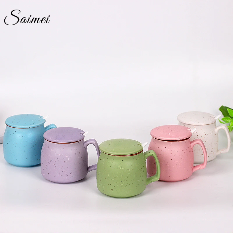 Saimei Creative spots Ceramics Cup Coffee Milk Gift Mugs Customized logo With Covered Spoon | Дом и сад