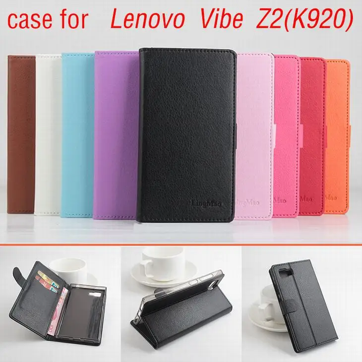 

9 colors Leather case For Lenovo K920 / VIBE Z2 Pro Flip Cover case housing With Card Slot K 920 / VIBE Z2 Pro Phone Cover Cases