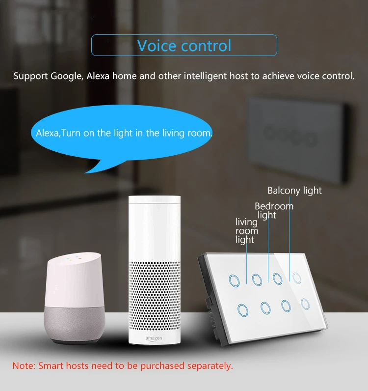 Стандарт Великобритании 8 банд 146 Тип Wifi Настенный умный сенсорный светильник переключатель, беспроводное управление приложением с Alexa Google Assistant Голосовое управление