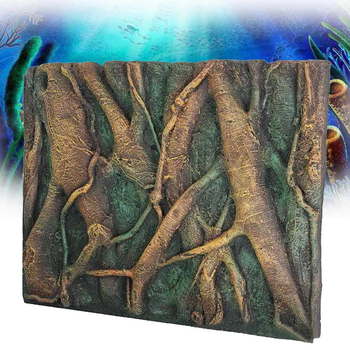 

60x45cm 3D PU Tree Root Reptile Aquarium Fish Tank Background Backdrop Fish Tank Board Plate Landscaping Decor Decorative Board