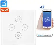 Tuya Smart Life App Smart Wifi Fan Light Switch EU US Wireless Speed Control Smart Home Automation Works With Alexa Google Home