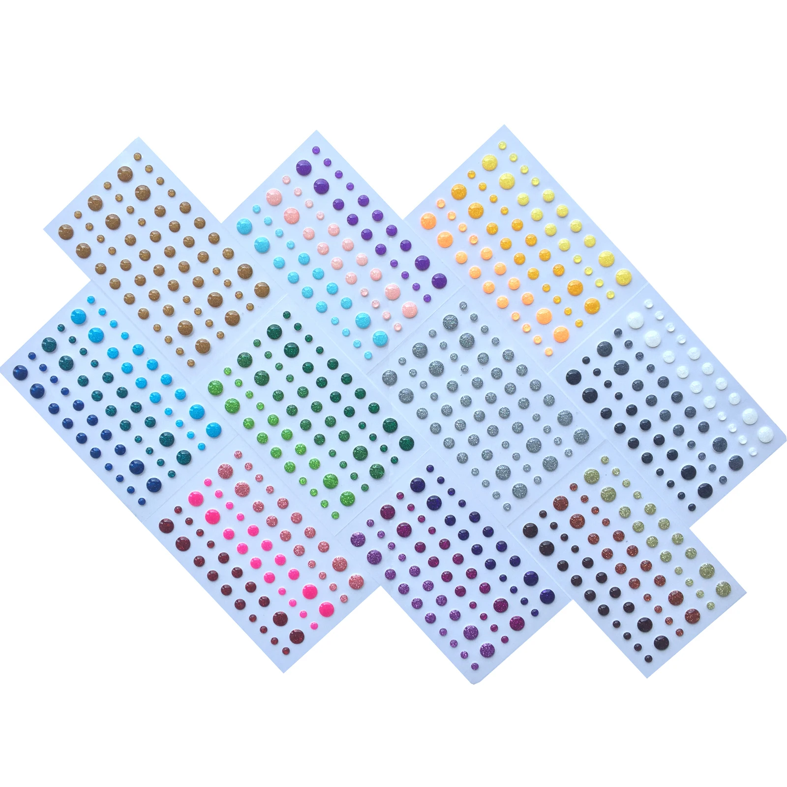 Round Assorted Size Self Adhesive Enamel Dots Sticker For Scrapbooking