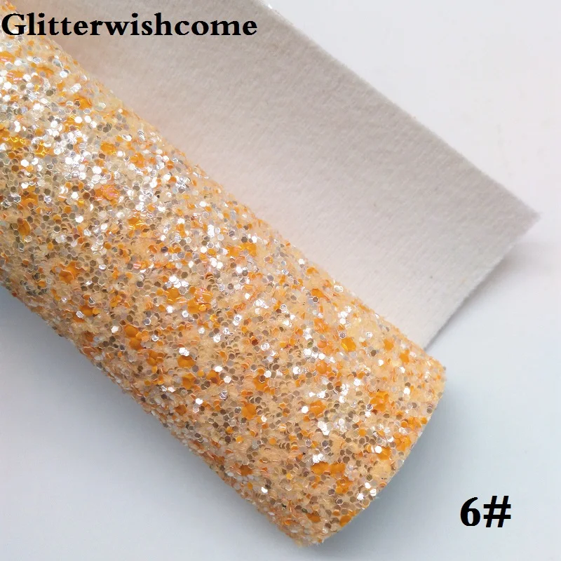 Glitterwishcome 30X134 см мини-рулон синтетическая кожа, массивная блестящая кожа с эластичной подложкой кожаные листы для бантов, GM058