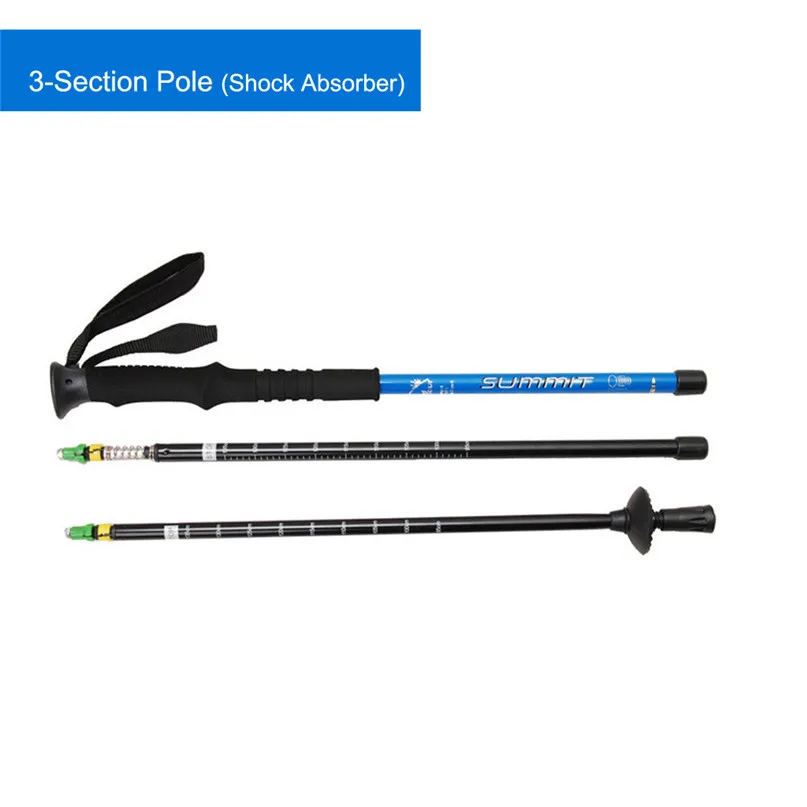 Aviation Aluminum Trekking Poles Walking Hiking stick cane Alpenstock 67-135cm Red Blue for climbing spring tour #2h11 (2)