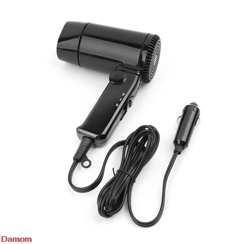 

Portable 12V Car-styling Hair Dryer Hot & Cold Folding Blower Window Defroster