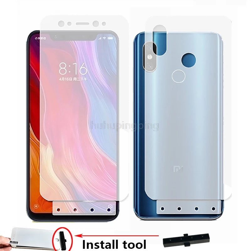 

New Soft 4D Full Body Protection Smart Assist Hydrogel Film for Xiaomi Mi 8 Mi8 6.21" Anti-Scratch AUTO Fixed Screen Protector