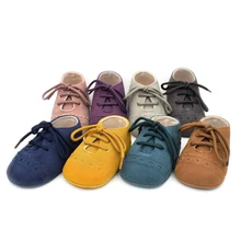 Baby Nubuck Leather First Walker Toddler Kids Lacing Prewalker Infant Casual Anti-slip Soft Sole Shoes