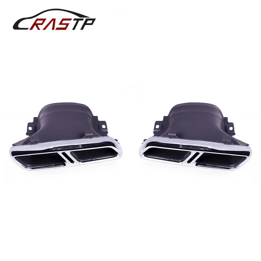 304 Stainless Steel Exhaust Pipe Muffler Tips Square Exhaust Tips for Benz E-Class W213 with logo RS-CR2010