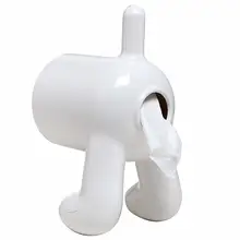 Забавный белый собачий задний конец настенный одиночный держатель туалетной бумаги держатель диспенсер