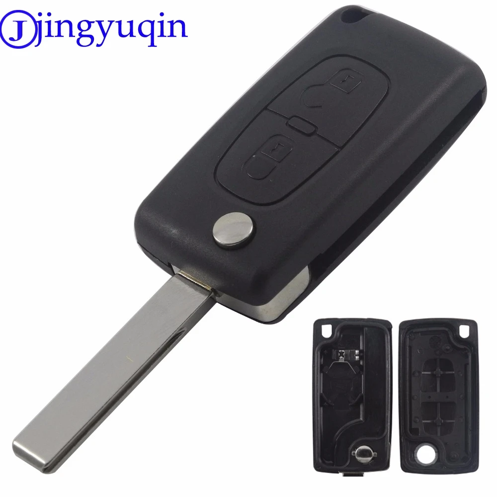 

jingyuqin HU83 CE536 2B Flip Key Case Shell Cover For Peugeot 107 207 307 308 407 607 For Citroen C2 C3 C4 C5 C6 C8 Xsara