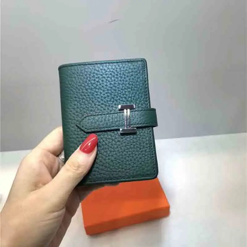 

Women Wallet Genuine Leather High Quality Soft Thin Woman Man Mini Card Holder Purse with Coin Pocket Brand Designer Candy Color