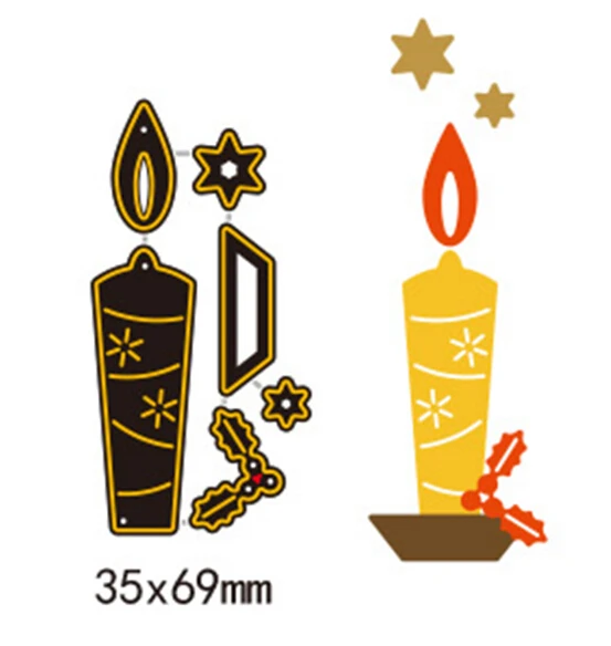 35x69mm Candle Swovo Metal Cutting Dies Scrapbooking Embossing Stencils DIY Decorative Cards | Дом и сад