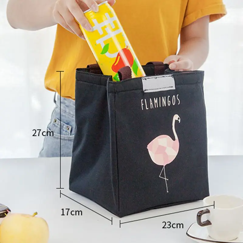 فلامنغو الغذاء حقيبة التخزين معزول الباردة نزهة حقيبة علبة طعام حراريّة السفر اللازمة الغذاء الحاويات نزهة حقيبة يد حمل