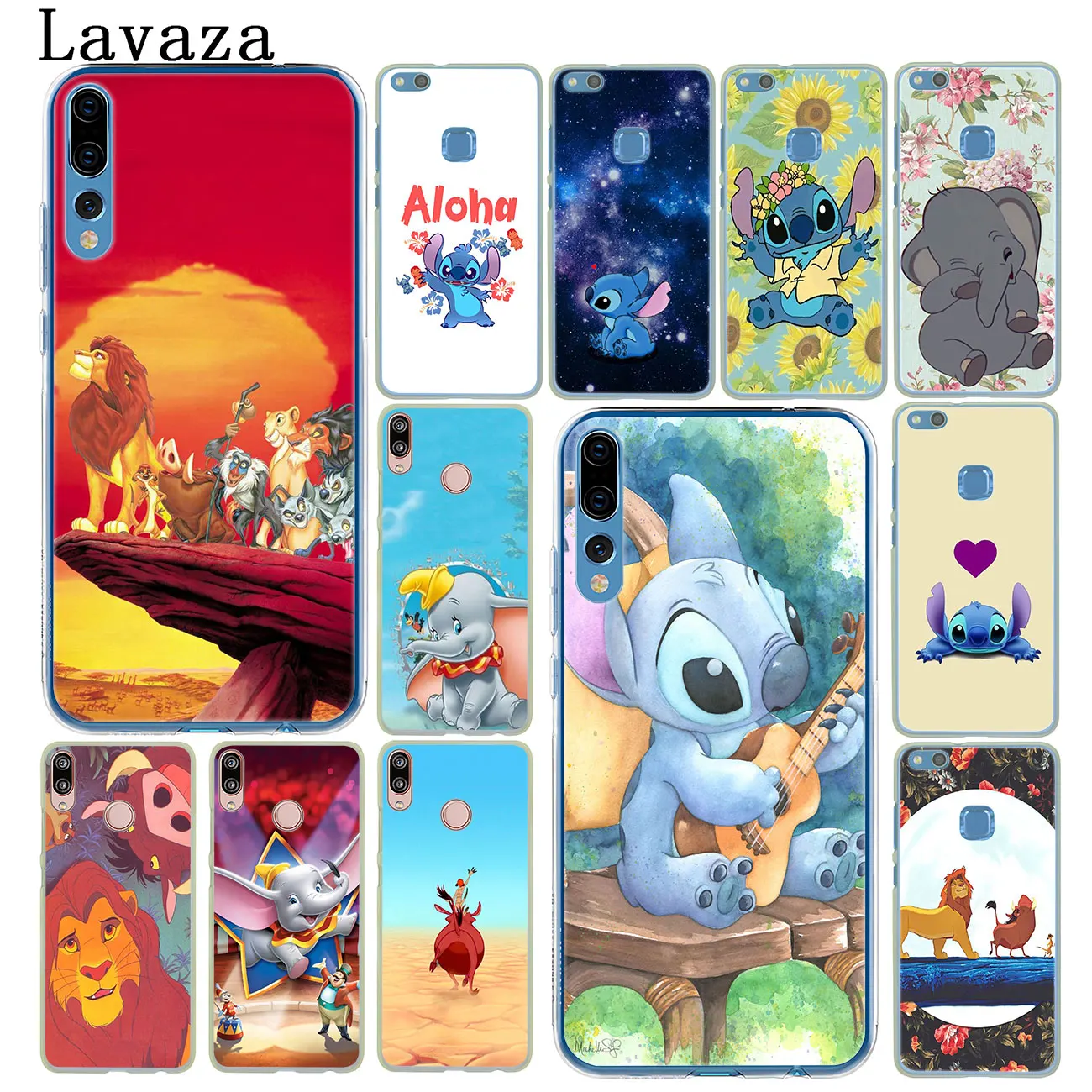 

Lavaza Lilo Stitch The lion king Dumbo Phone Case for Huawei P30 P20 Pro P10 P9 Plus P8 Lite Mini 2016 2017 P smart Z 2019 Cover