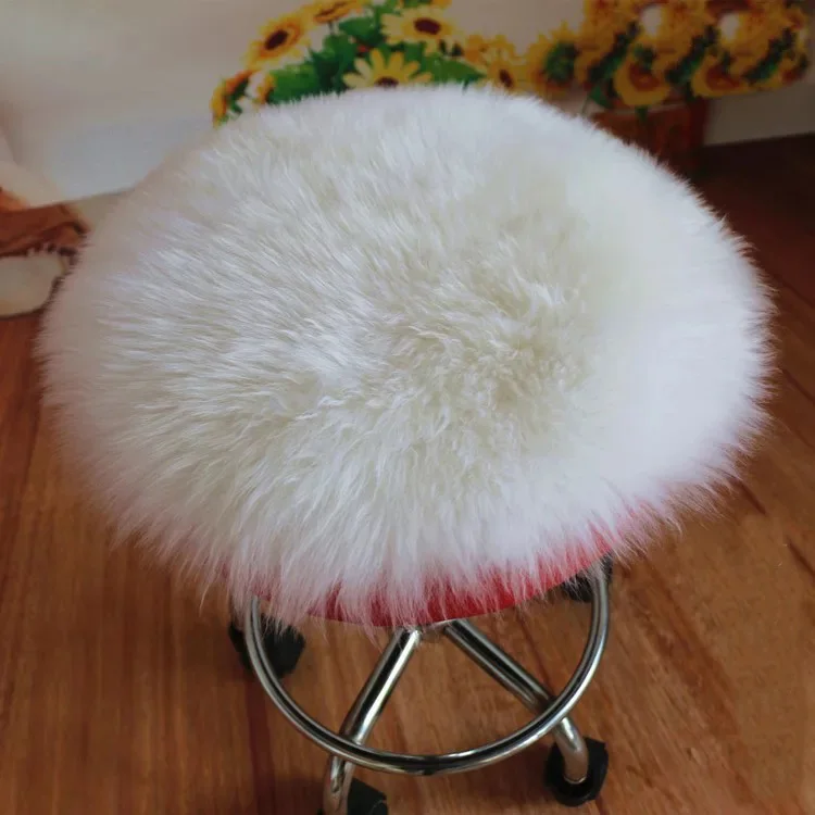 New-Round-Long-Wool-Car-Seat-Covers-Fur-Chair-Cushion-45cm-Genuine-Sheepskin-Pads-car-styling-accessories-7