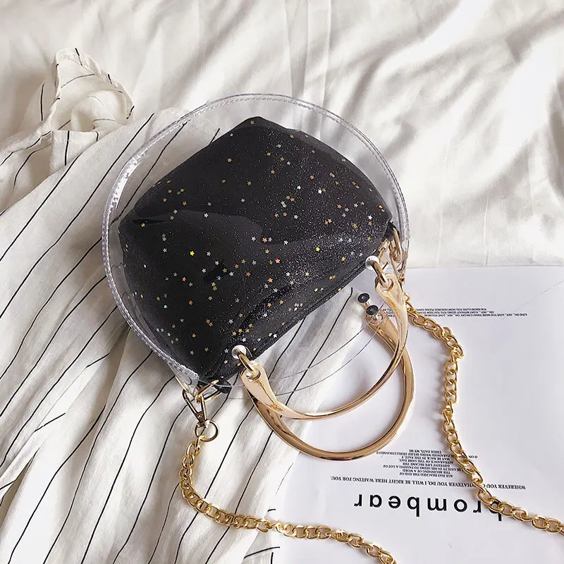 

Summer Transparent Jelly Bag Round Crossbody Bags For Women 2019 PVC Luxury Handbags Designer Ladies Beach Clear Shoulder Bag